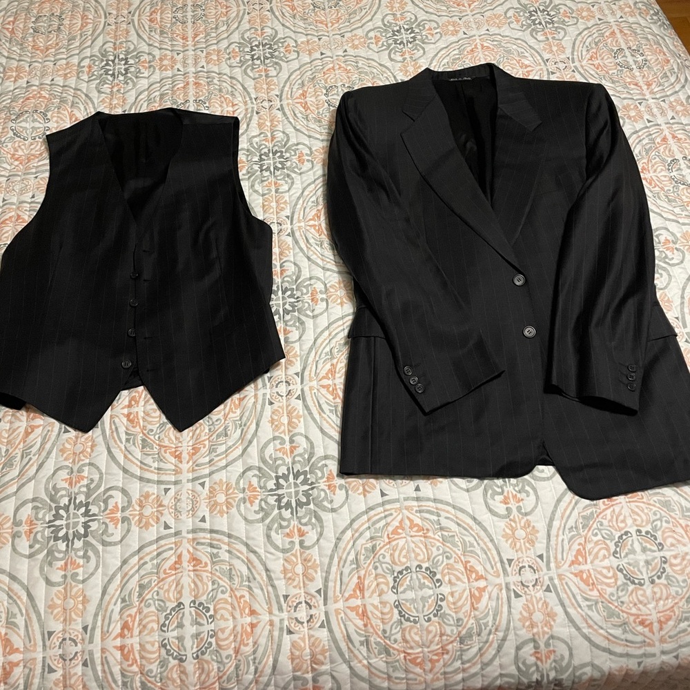 Black Striped Canali Suit- 2 Piece
